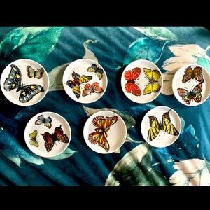 7 Vintage Rare Fornasetti “Farfalle” Coasters 1950